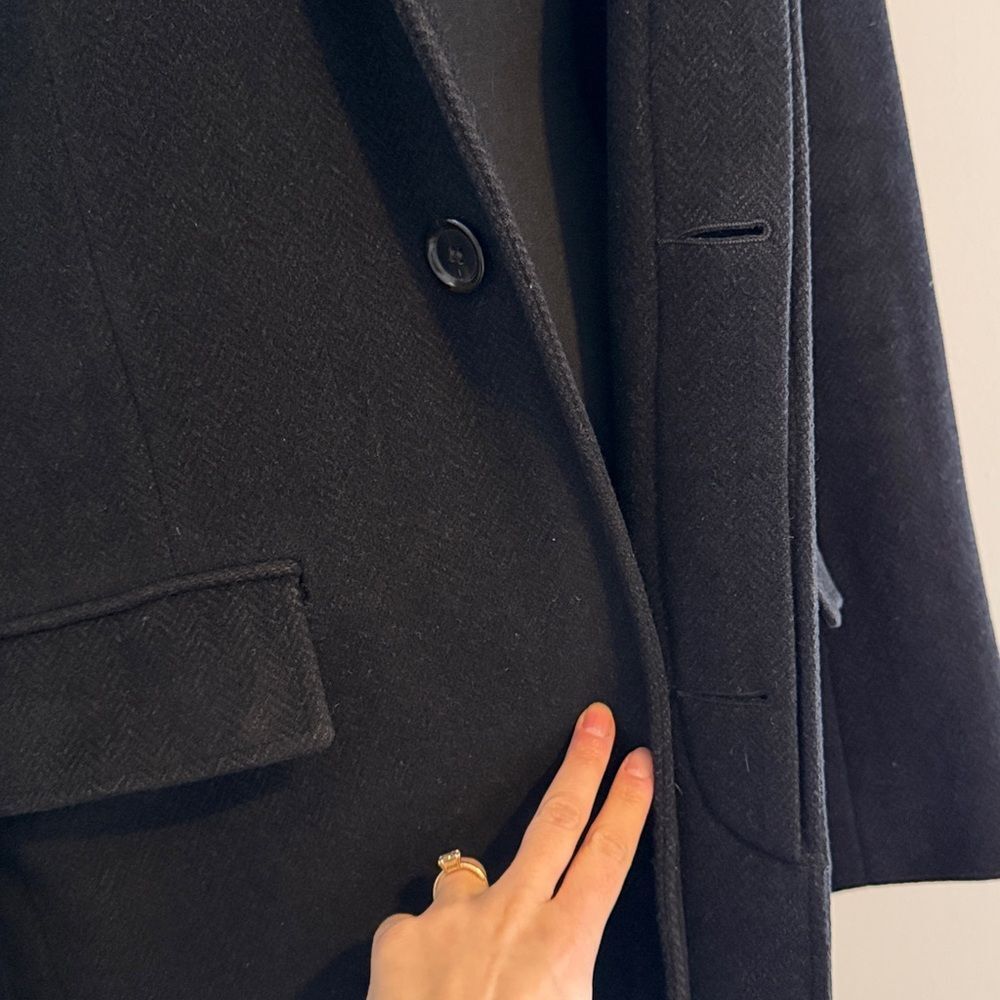 Club Monaco Men's Black Wool Cashmere Overcoat Long Blazer Coat Jacket - Picture 5 of 12